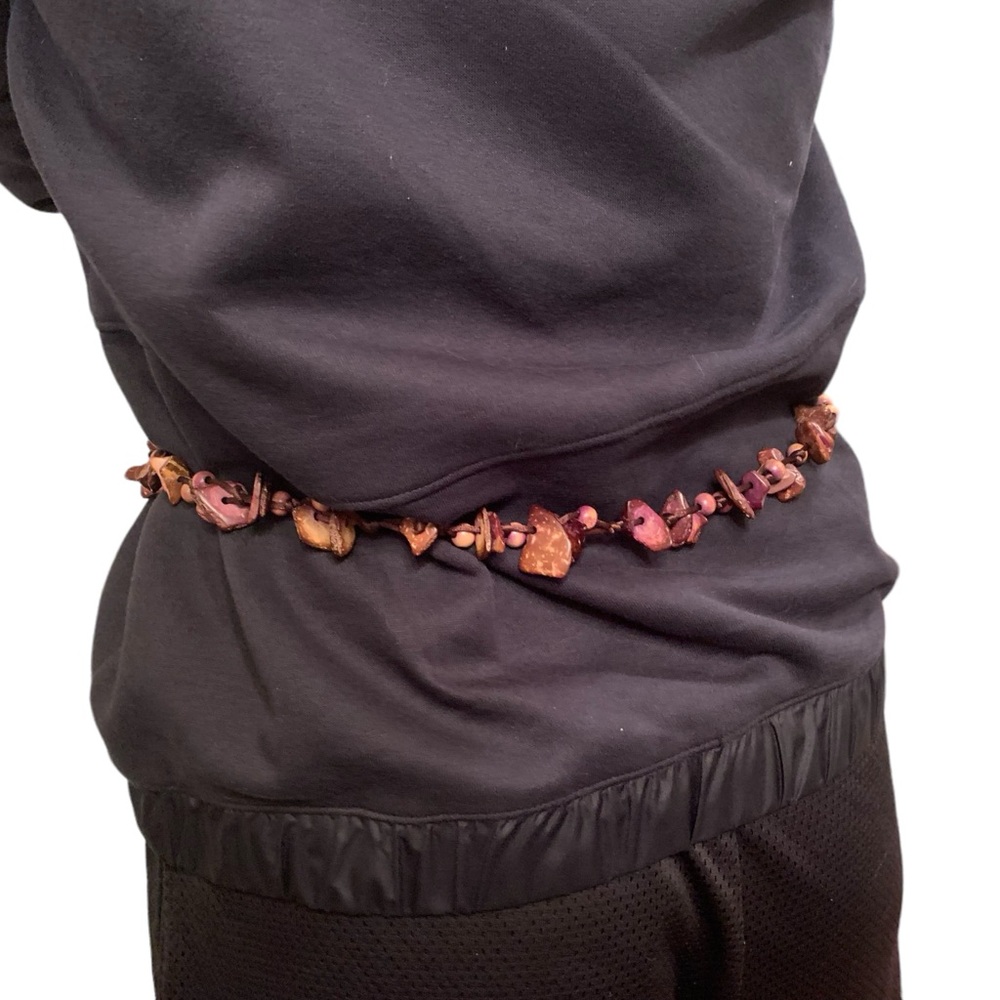 Belt/Necklace Coconut Shell Bead Flower Boho Bohemian Hippie Tropical Jewelry - Picture 14 of 14
